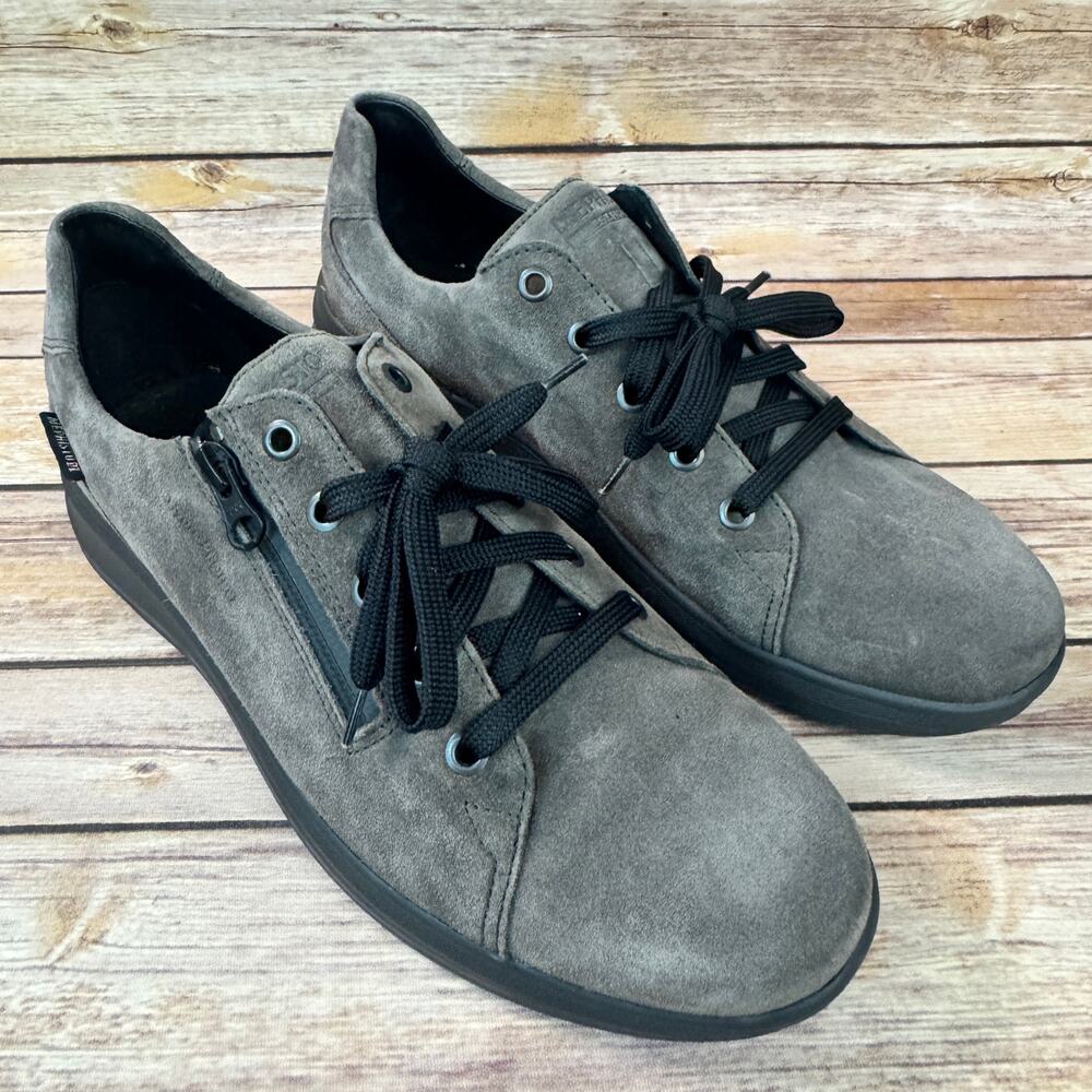 Mephisto Mens Gray Suede Leather Vally Shoes Waterproof Walking Sneakers 9.5